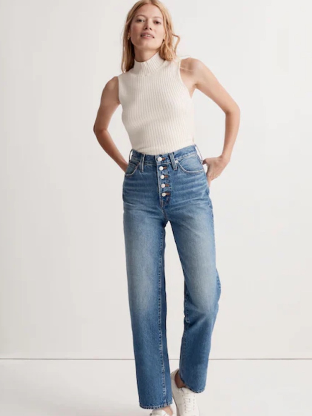 Madewell The Perfect Vintage Straight Leg Women’s Jeans in Medium Blue